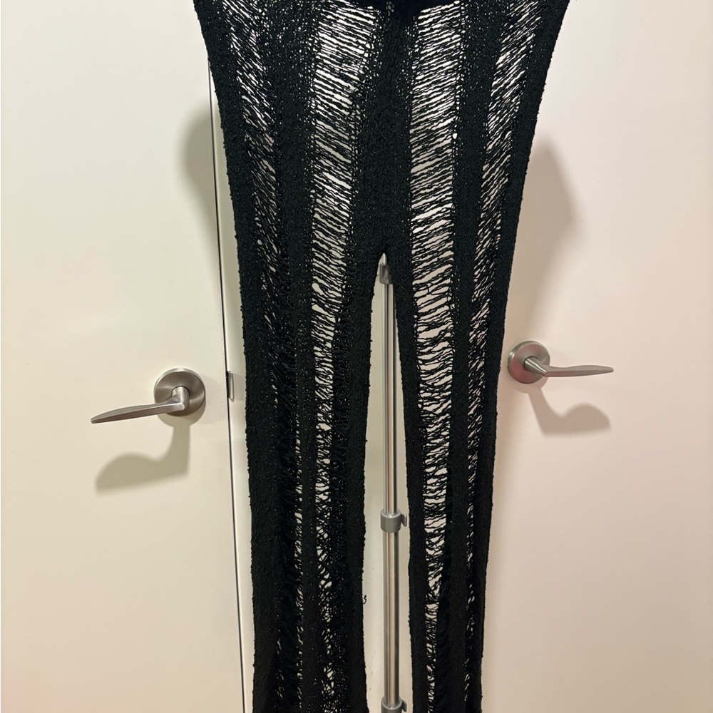 Fashion Nova Black Knit Swim Coverup